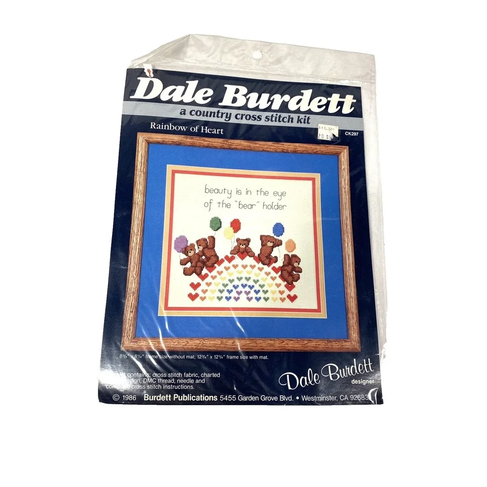 dale burdett rainbow of heart cross stitch kit balloons bears CK 297‎